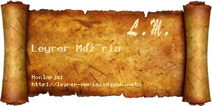 Leyrer Mária névjegykártya